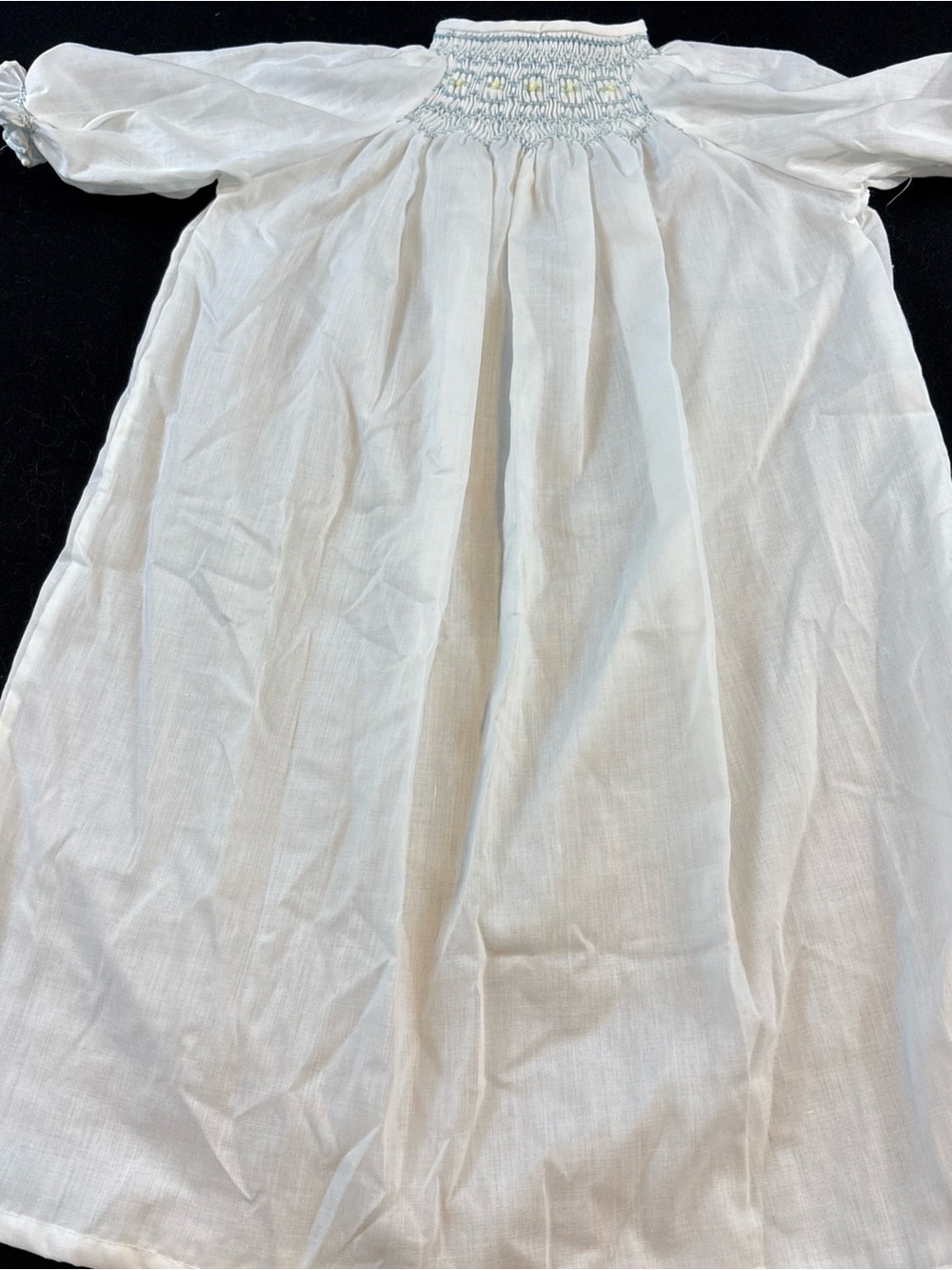 Vintage White Smocked Girls' christening gown 3-6 months
